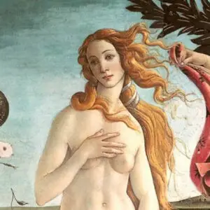A close up of Botticelli's Venus