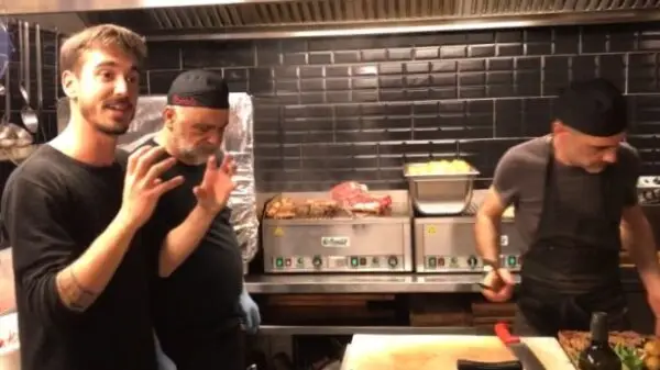 the chef explains about bistecca fiorentina in the kitchen