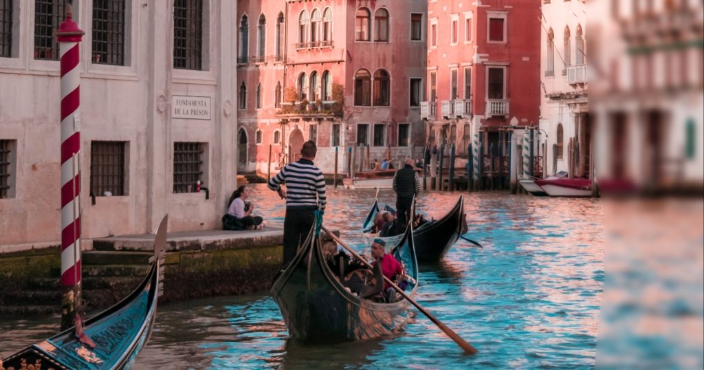 gondolas in the Venice canal