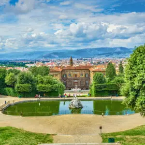 view of palazzo pitti from Boboli gardens