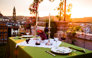 rooftop dinner in florence