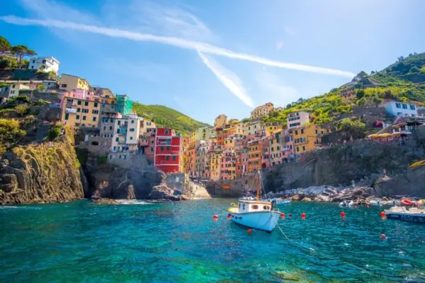 cinque terre from the sea