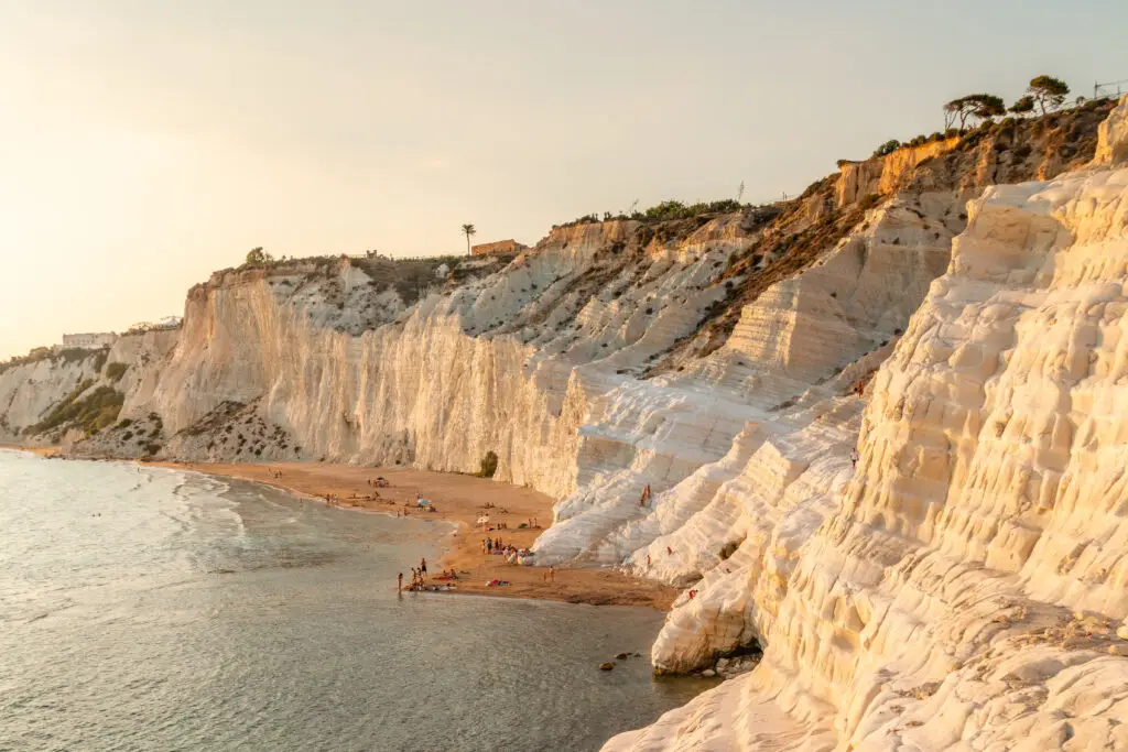 Stunning aerial view of Scala dei Turchi, one of the best beaches in Sicily